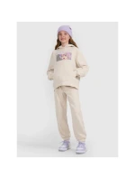 Dievčenská mikina bez prúžkov s kapucňou 4F 4FJRAW25TSWSF2294-11S