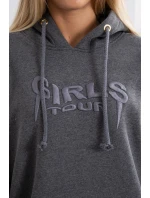 Zateplená mikina s vyšitým nápisom oversize graphite Zateplená mikina s vyšitým nápisom oversize graphite