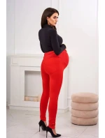 Dámske bavlnené tehotenské nohavice 19975 Červená - Kesi