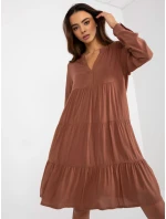 Šaty D73761M30361A hnedé