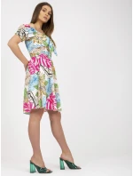 Šaty DHJ SK 15836.51 biela a modrá