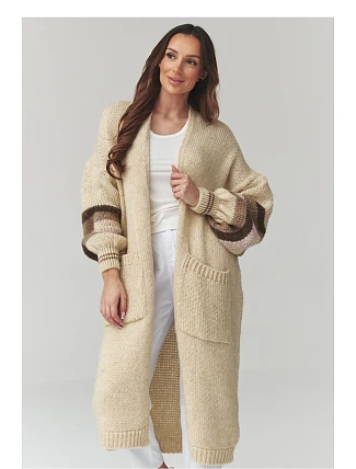 Zapínanie svetra model 226865 Makadamia