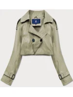 Dvojradový kabát v khaki farbe s opaskom (AG3-011) Dvojradový kabát v khaki farbe s opaskom (AG3-011)