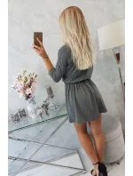 Flitrové šaty s vreckami v grafitovej farbe