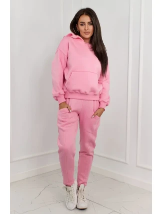 Zateplená mikina + nohavice svetloružová