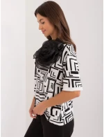 Dámska blúzka LK BZ 509697.27 Ecru s čiernou - FPrice