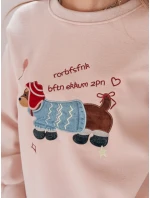 Dámska nadrozmerná mikina s výšivkou DOGSWEETY ružová FashionStreet BY1482 Dámska nadrozmerná mikina s výšivkou DOGSWEETY ružová FashionStreet BY1482
