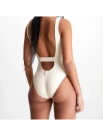 Dámske jednodielne plavky Monogram Rib KW0KW02151-PGA - Calvin Klein