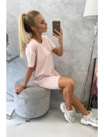 Súprava top+legíny púdrovo ružová