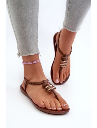 Damskie Płaskie Sandały Japonki 83507 Ipanema Class Blown Up Sandal Fem Brązowe