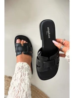 Dámské nazouváky na nízkém podpatku černé Lorania