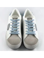 Bielo-svetlo modré dámske tenisky trampky z rôznych spojených materiálov (1088) Bielo-svetlo modré dámske tenisky trampky z rôznych spojených materiálov (1088)