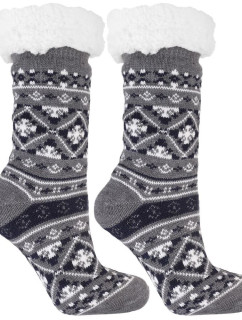 Teplé severské zimné ponožky III šedé protišmykové