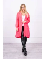 Bunda oversize s kapucňou ružová neónová