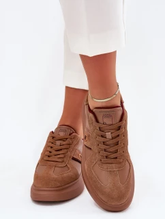 Skórzane Damskie Sneakersy Na Platformie Daniel Lopez Just Dare SS2D4005 Brązowe