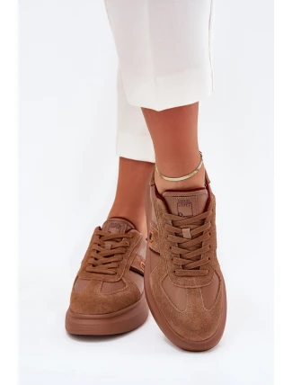 Skórzane Damskie Sneakersy Na Platformie Daniel Lopez Just Dare SS2D4005 Brązowe