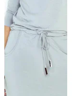 Dámske športové šaty netopierie strih na zaväzovanie s vreckami šedej - Šedá - Numoco Dámske športové šaty netopierie strih na zaväzovanie s vreckami šedej - Šedá - Numoco