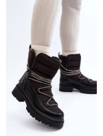 Śniegowce Damskie Z Ozdobnym Wiązaniem Czarne Rilana