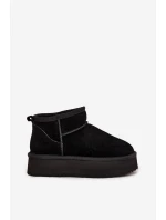 Zamszowe Śniegowce Damskie Na Platformie Vinceza 97962 Czarne