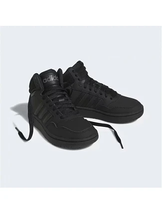 Unisexová juniorská členková obuv Hoops Mid 3.0 K Jr HR0228 Čierna – Adidas Unisexová juniorská členková obuv Hoops Mid 3.0 K Jr HR0228 Čierna – Adidas