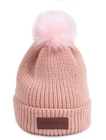Yoclub Chlapčenská zimná čiapka s brmbolcom CZZ-0505G-AA10 Pink