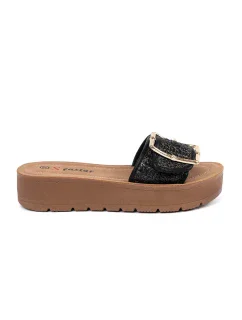 Luxusné čierne dámske ponožky na platforme