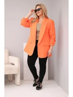 Dámske elegantné sako pre plnoštíhle oranžové