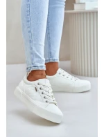 Trampki Damskie Na Platformie Ocieplane Big Star OO274A464 Białe