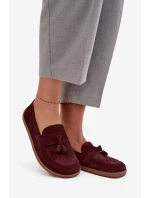 Kožené semišové barefoot mokasíny Zazoo 322 burgundy