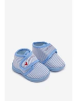 Detské papuče na suchý zips s prúžkami - svetloružové Lavelle Detské papuče na suchý zips s prúžkami - svetloružové Lavelle