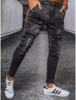 Pánske džínsové bojové nohavice čierne FashionStreet UX3580