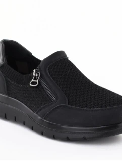 Dámska pohodlná textilná poltopánka čierna Unisoft 9026