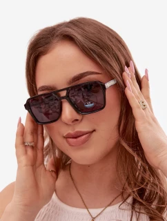 Dámske slnečné okuliare so zlatými detailmi Black