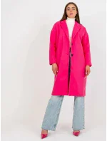 Dámsky kabát TW EN BI-7298-1.15 tmavo ružový - Och Bella Dámsky kabát TW EN BI-7298-1.15 tmavo ružový - Och Bella