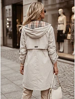Dámska prechodná bunda typu parka s kapucňou, béžová, FashionStreet TY5812