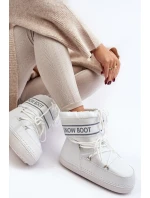 Damskie Wiązane Śniegowce Białe Soia