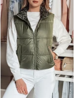 Dámska krátka obojstranná vesta CHIPUFF zelená FashionStreet TY4824 Dámska krátka obojstranná vesta CHIPUFF zelená FashionStreet TY4824
