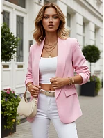 Klasické dámske sako s nabranými rukávmi, ružové, FashionStreet PY0150 Klasické dámske sako s nabranými rukávmi, ružové, FashionStreet PY0150