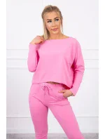Súprava s oversize blúzkou svetlo ružová