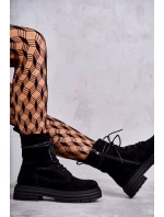 Dámske semišové čižmy so šnúrkami Black Afra Dámske semišové čižmy so šnúrkami Black Afra