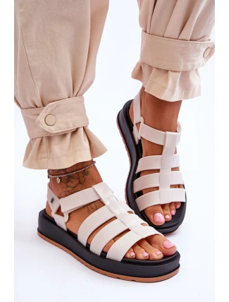 Damskie Wegańskie Sandały Na Rzepy ZAXY JJ285015 Jasnobeżowe