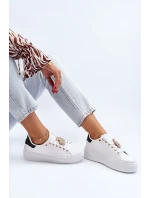 Sneakersy Damskie Z Ozdobą Białe Celedria