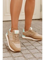 Zamszowe Sneakersy Damskie Big Star RR274A048 HI-POLY SYSTEM Ciemnobeżowe