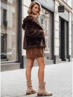 Dámske semišové béžové čižmy FashionStreet ZY1282 Dámske semišové béžové čižmy FashionStreet ZY1282