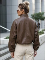 Dámska kožená bunda bomber hnedá FashionStreet TY5596