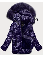 Dámska maľovaná prešívaná bunda Dark Blue (7697)