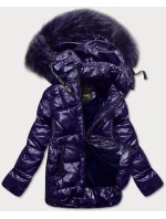 Dámska maľovaná prešívaná bunda Dark Blue (7697) Dámska maľovaná prešívaná bunda Dark Blue (7697)