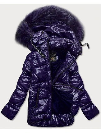 Dámska maľovaná prešívaná bunda Dark Blue (7697)