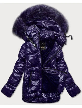 Dámska maľovaná prešívaná bunda Dark Blue (7697) Dámska maľovaná prešívaná bunda Dark Blue (7697)