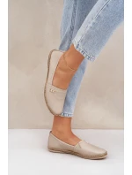 Eleganckie Skórzane Espadryle Damskie Zazoo 10177 Beżowe